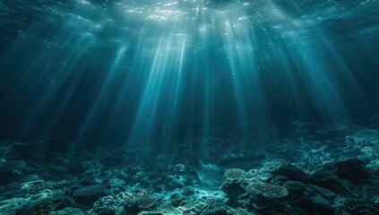 Sunlight Beams Through Ocean Depths