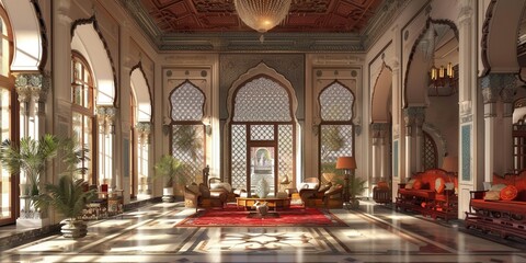 Elegance of Delhi Sultanate Architecture. Interior Design Concept