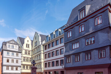 Gebäude am Hühnermarkt in der Neuen Altstadt von Frankfurt am Main, Hessen