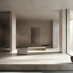 Minimalist Interior Design with Concrete Walls and Natural Light