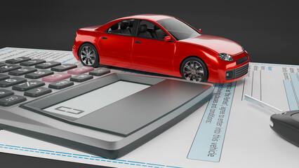 vehicle purchase, rental car, rent payment, vehicle tax payment, new car purchase, purchase and sale contract, purchase and sale, 3d illustration