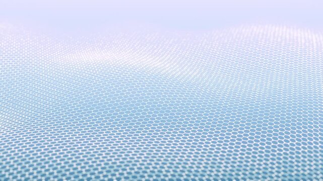 animation of abstract geometric composition of mesh pattern from hexagonal shapes with slow wavy motion, 4K animated background