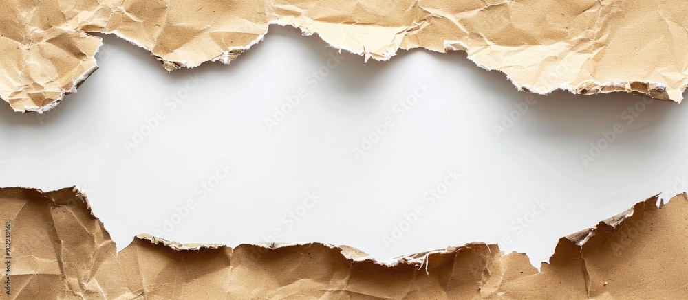 Poster torn paper and cardboard with text space on a white background. creative banner. copyspace image