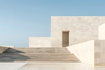 Minimalist Architecture with Steps Leading to Entrance