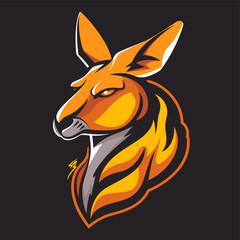Obraz premium Kangaroo vector mascot logo design with modern illustration concept style for badge, emblem and tshirt printing. Kangaroo illustration for sport and esport team logotype. Kangaroo sticker