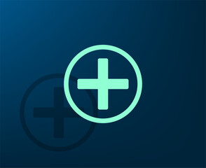 Obraz premium Vector illustration with shadow on blue background with gradient