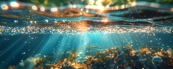 Water pollution detection, digital sensors, holographic visualization, modern technology