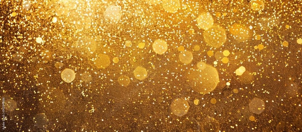 Poster abstract yellow gold glitter pattern design on a textured surface with copy space image available