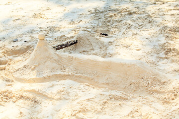 Sand castle on the beach