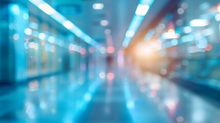 Blurred Perspective of a Modern Shopping Mall Interior