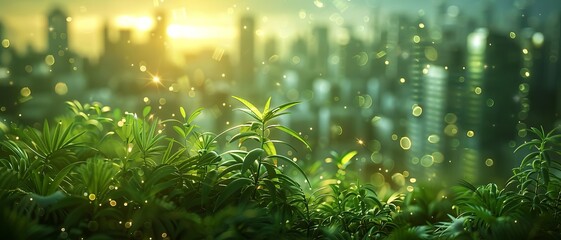 Carbon footprint analysis, holographic data visualization, advanced environmental monitoring