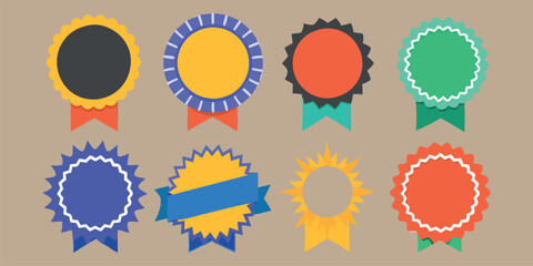 Coupon bundle for sale with blank labels. In vector format, starburst sticker, price reduction tags, ribbon, promo badge, and blank corners. Sunburst symbol, vivid callout, and retro color special off