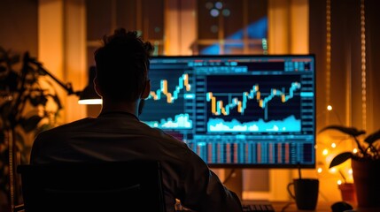 A financial analyst reviewing stock market data