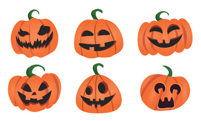 set of halloween pumpkins
