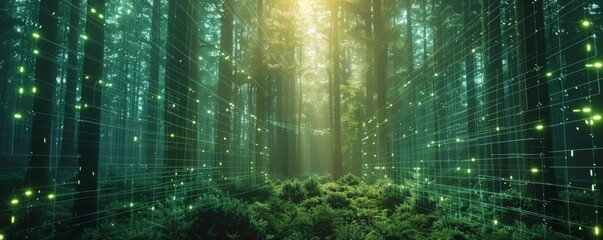 Forest inventory management, digital analytics, holographic data visualization, advanced forestry tech