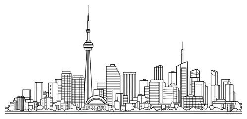 Obraz premium PNG Cityscape sketch architecture building.