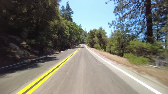 Kings Canyon Scenic Byway West Section 15 Eastbound MultiCam Front View Driving Plate California USA