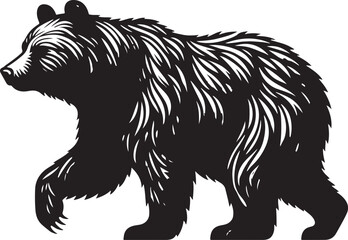 Bear Silhouette: A Majestic Shadow of Wilderness, Capturing the Raw Power and Grace of One of Nature's Most Iconic Creatures in a Bold, Minimalist Design That Reflects Strength and Serenity