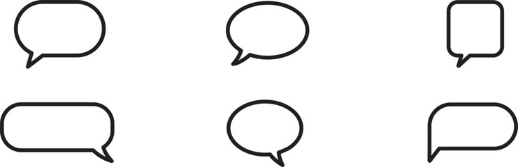 Speech Bubble set. Talk bubble. Cloud speech bubbles collection. Line art. Vector illustration