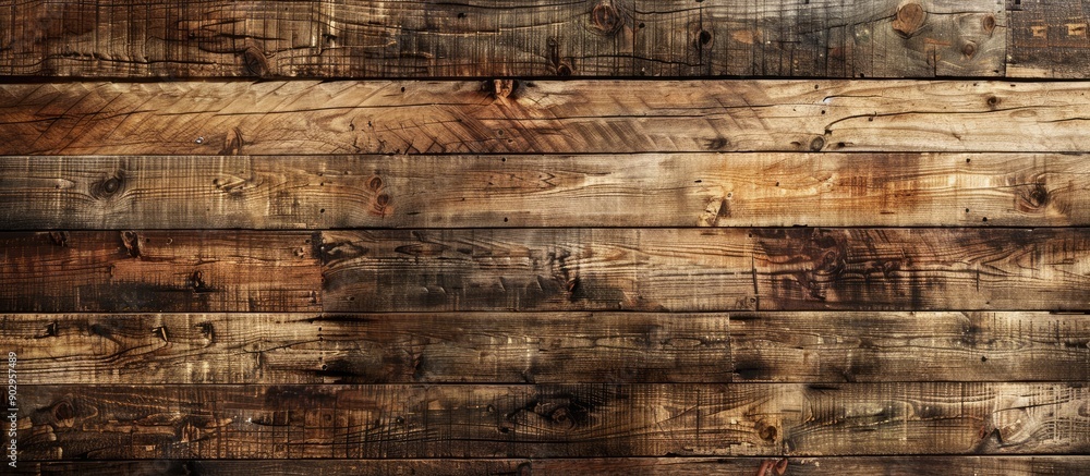 Aufkleber a vintage wooden wall with a weathered grunge texture in brown providing a rustic backdrop with room