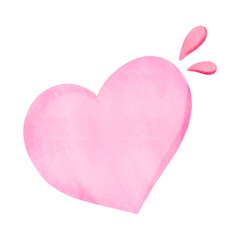 Watercolor Pink Heart, cute, love, valentine