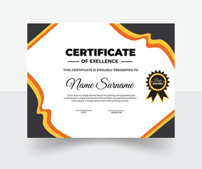 Certificate of achievement template. For diploma, prizes, business, certificates, universities, schools and companies. Certificate Design Image, Modern design certificate template
