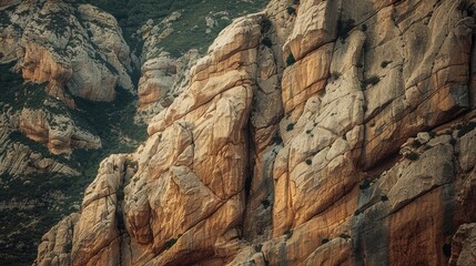 Texture of the walls of the mountain of montserrat , generative ai