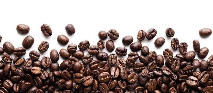Ideal for wallpapers and backgrounds this isolated background showcases coffee beans perfect for use as a copy space image