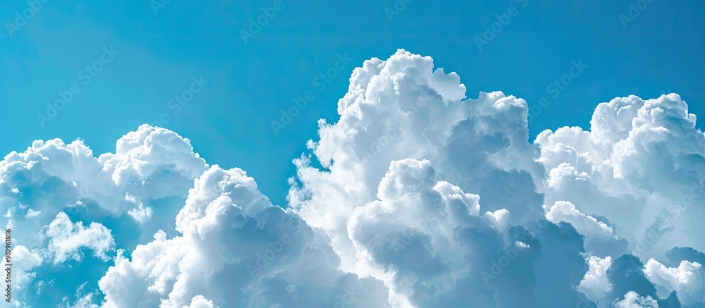 Poster white clouds in a clear blue sky with copy space image