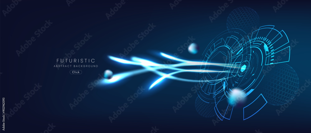 Aufkleber futuristic technology abstract background. abstract futuristic curve digital line design.modern futu