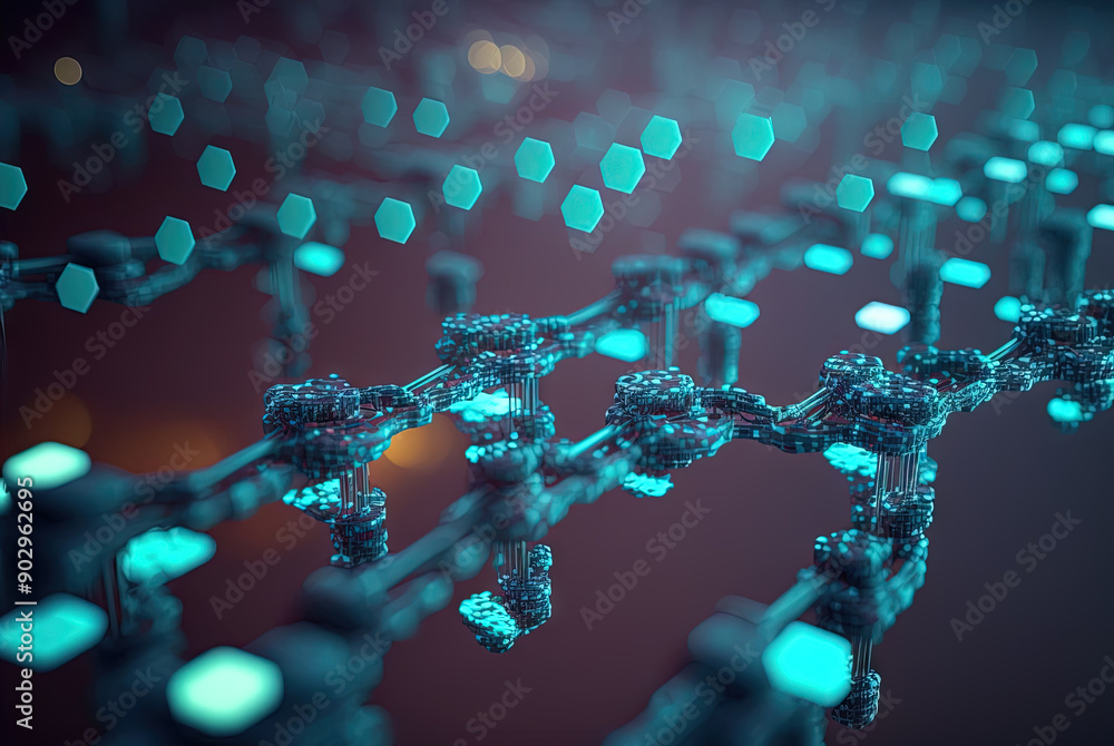 Aufkleber Abstract connection concept with complex technology structure of connected data