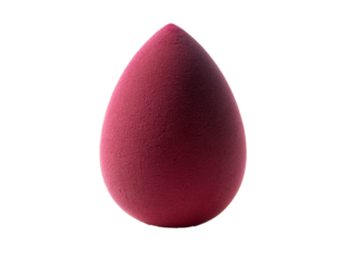 Light maroon color beauty blender on white or transparent background
