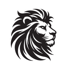 Lion head silhouette vector art illustration. Lion head vector.