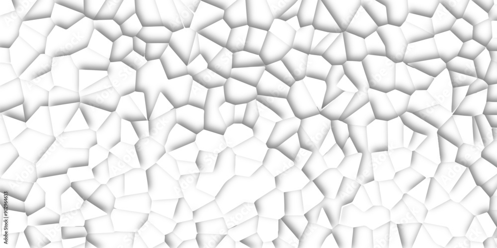 Poster abstract white broken stained-glass background with line. geometric seamless pattern with 3d shapes 