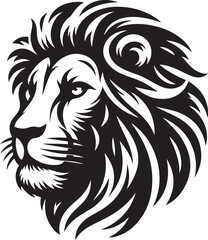 Lion head silhouette vector art illustration. Lion head vector.
