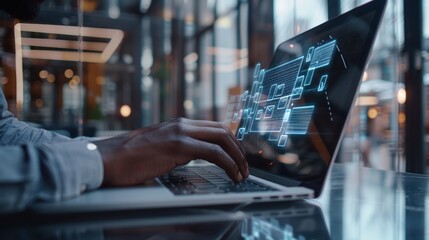 Hands Typing on Laptop