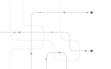 Abstract geometric Circuit connect lines and dots ,vecter ,white background, bending, Abstract background, dots and lines on a white background.