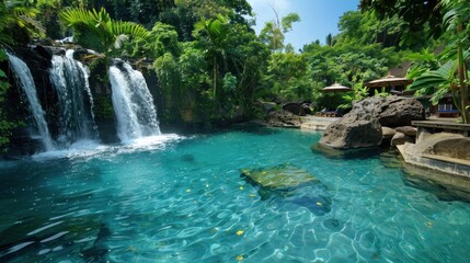 Tropical Waterfall Pool Paradise