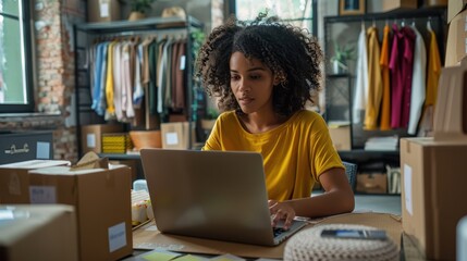 The woman at a laptop