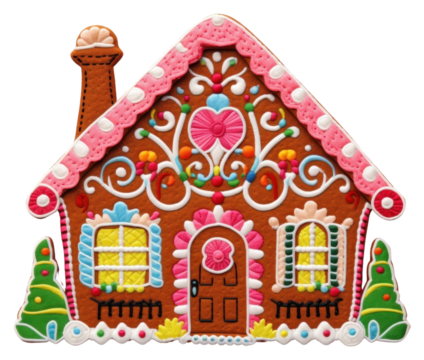 PNG Gingerbread house dessert cookie food.