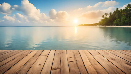 Fototapeta premium wooden pier on the lake
