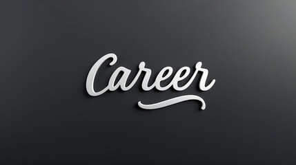 Silver text sign saying career on a dark gray background