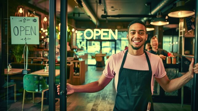 The welcoming restaurant owner