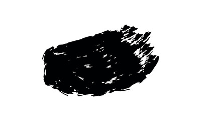 Set of black paint ink brush strokes 
