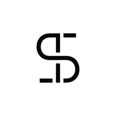 ST or TS monogram letter logo design