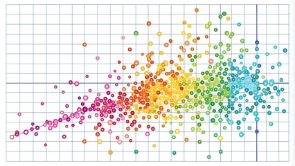 A Symphony of Scattered Data: Exploring Correlation with a Vibrant Scatter Plot  AI generated