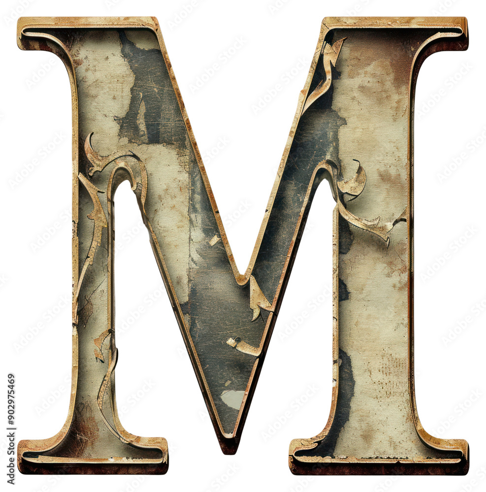 Poster png vintage alphabet m text old white background.