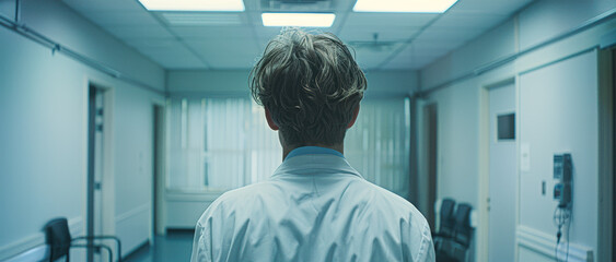 Contemplative Doctor in Empty Patient's Room - Cinematic