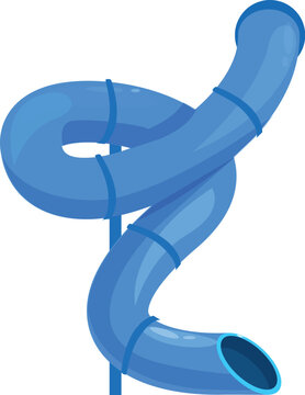 recommend clip art: Blue waterpark slide providing fun summer activity at a swimming pool