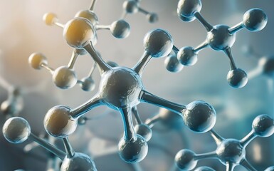 3d illustration of molecule model. Science background wit